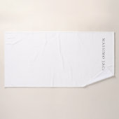 Own Name Calligraphy Chic Plain Simple Black White Badhanddoek (Badhanddoek)