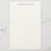 Own Name Calligraphy Chic Plain Simple Black White Briefpapier (Voorkant)