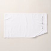 Own Name Calligraphy Chic Plain Simple Black White Handdoek (Handdoek)