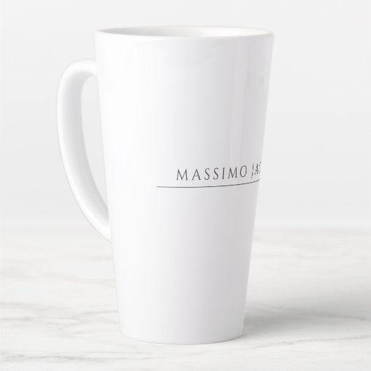 Own Name Calligraphy Chic Plain Simple Black White Latte Mok (Linkerhoek)