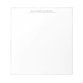 Own Name Calligraphy Chic Plain Simple Black White Notitieblok (Voorkant)