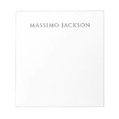Own Name Calligraphy Chic Plain Simple Black White Notitieblok (Voorkant)