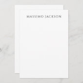 Own Name Calligraphy Chic Plain Simple Black White Notitiekaartje (Voorkant / Achterkant)