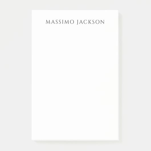 Own Name Calligraphy Chic Plain Simple Black White Post-it® Notes (Voorkant)