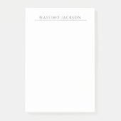 Own Name Calligraphy Chic Plain Simple Black White Post-it® Notes (Voorkant)