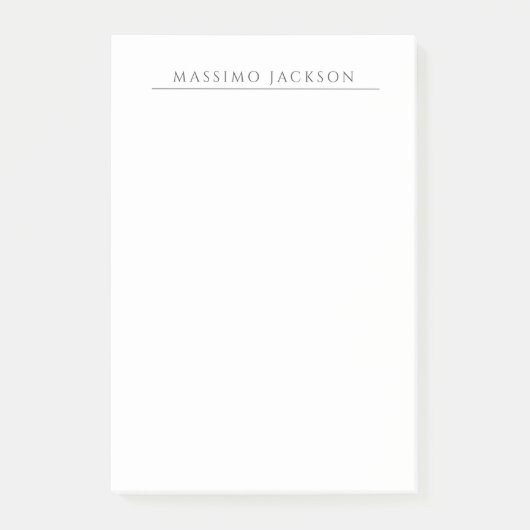 Own Name Calligraphy Chic Plain Simple Black White Post-it® Notes (Voorkant)