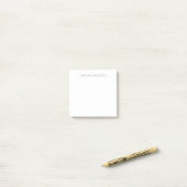 Own Name Calligraphy Chic Plain Simple Black White Post-it® Notes (Op bureau)