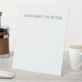 Own Name Calligraphy Chic Plain Simple Black White Reclamebord Met Voetstuk (Insitu)