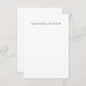 Own Name Calligraphy Chic Plain Simple Black White RSVP Kaartje (Voorkant / Achterkant)