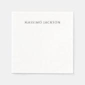 Own Name Calligraphy Chic Plain Simple Black White Servet (Voorkant)