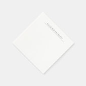 Own Name Calligraphy Chic Plain Simple Black White Servet (Hoek)