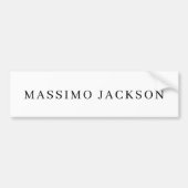 Own Name Decorative Chic Plain Simple Black White Bumpersticker (Voorkant)