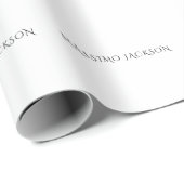 Own Name Decorative Chic Plain Simple Black White Cadeaupapier (Rol Hoek)