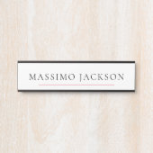 Own Name Decorative Chic Plain Simple Black White Deurbordje (Voorkant)