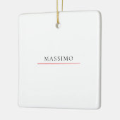 Own Name Decorative Chic Plain Simple Black White Keramisch Ornament (Links)