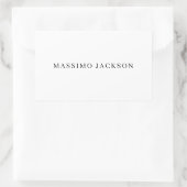 Own Name Decorative Chic Plain Simple Black White Rechthoekige Sticker (Tas)