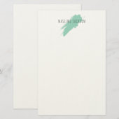 Own Name Decorative Chic Plain Simple Blue White Briefpapier (Voorkant / Achterkant)