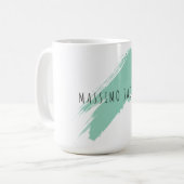 Own Name Decorative Chic Plain Simple Blue White Koffiemok (Voorkant links)