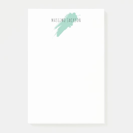 Own Name Decorative Chic Plain Simple Blue White Post-it® Notes (Voorkant)