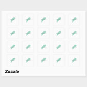 Own Name Decorative Chic Plain Simple Blue White Vierkante Sticker (Vel)