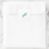 Own Name Decorative Chic Plain Simple Blue White Vierkante Sticker (Tas)