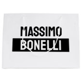 Own Name Minimalist Modern Plain Black White Groot Cadeauzakje (Voorkant)