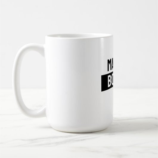 Own Name Minimalist Modern Plain Black White Koffiemok (Links)