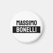 Own Name Minimalist Modern Plain Black White Magneet (Voorkant)