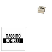 Own Name Minimalist Modern Plain Black White Rubberstempel (Gestempeld)