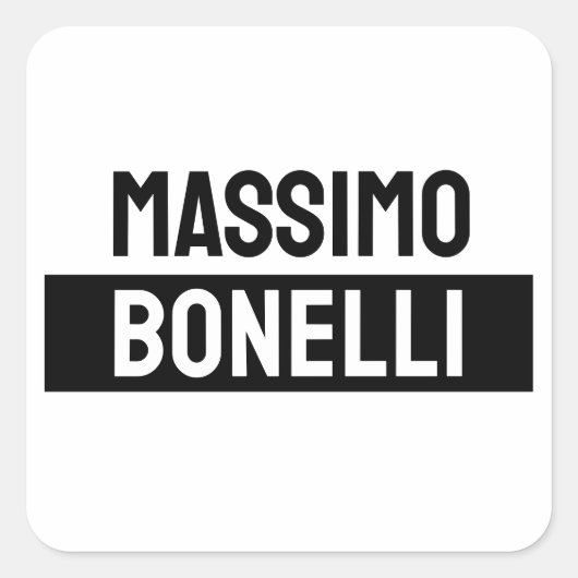 Own Name Minimalist Modern Plain Black White Vierkante Sticker (Voorkant)