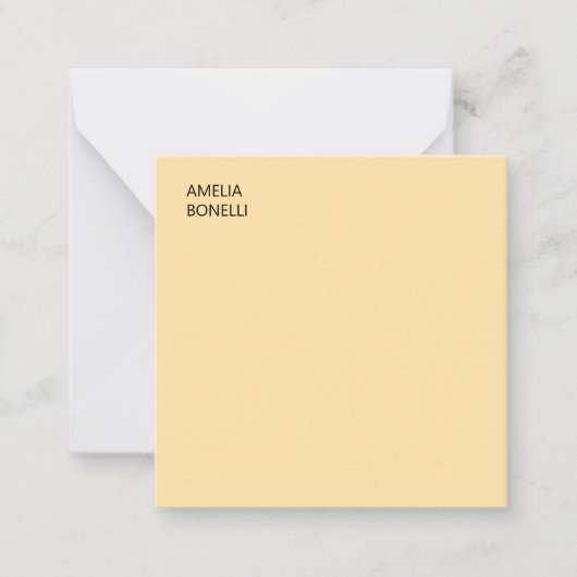 Own Name Modern Minimal Professional Plain Beige Notitiekaartje (Voorkant)