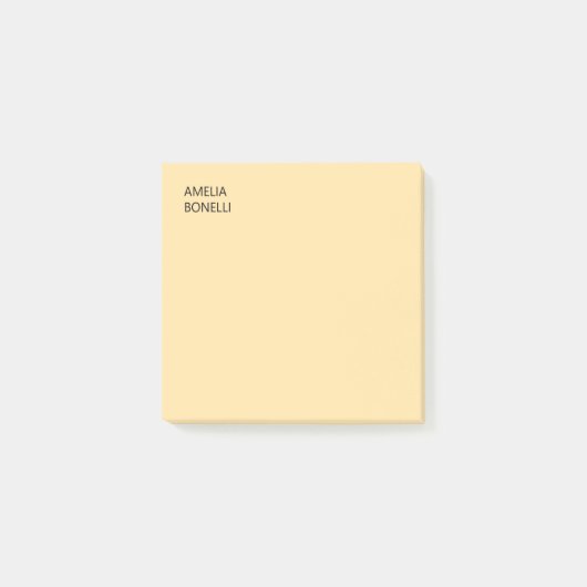 Own Name Modern Minimal Professional Plain Beige Post-it® Notes (Voorkant)