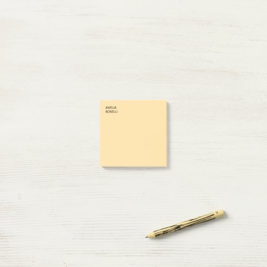 Own Name Modern Minimal Professional Plain Beige Post-it® Notes (Op bureau)