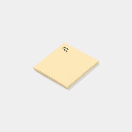 Own Name Modern Minimal Professional Plain Beige Post-it® Notes (Schuin)