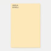 Own Name Modern Minimal Professional Plain Beige Post-it® Notes (Voorkant)