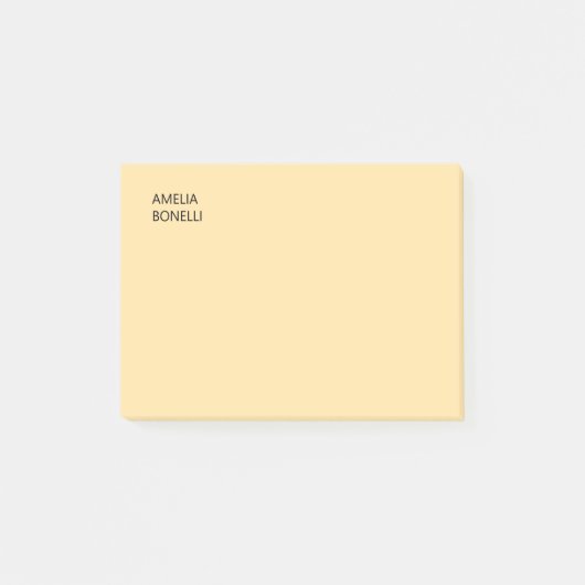 Own Name Modern Minimal Professional Plain Beige Post-it® Notes (Voorkant)
