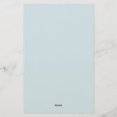 Own Name Modern Minimalist Professional Plain Blue Briefpapier (Achterkant)