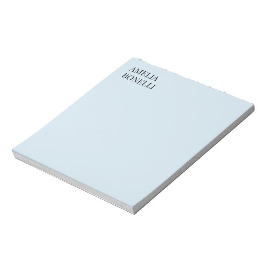 Own Name Modern Minimalist Professional Plain Blue Notitieblok (Linkerzijde)