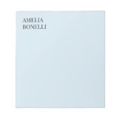 Own Name Modern Minimalist Professional Plain Blue Notitieblok (Voorkant)