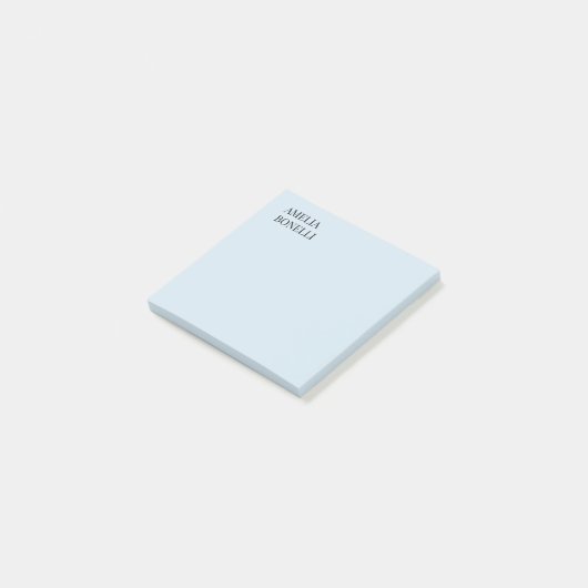 Own Name Modern Minimalist Professional Plain Blue Post-it® Notes (Schuin)