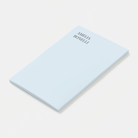 Own Name Modern Minimalist Professional Plain Blue Post-it® Notes (Schuin)