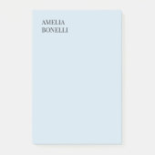 Own Name Modern Minimalist Professional Plain Blue Post-it® Notes (Voorkant)