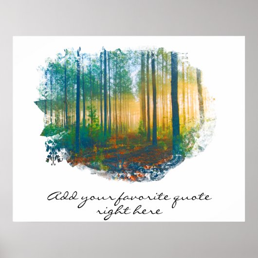 " OWN QUOTE Forest Bossen Rustic Woodland Poster (Voorkant)