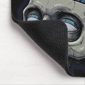 Own Your Mind – Cyberpunk Skull Brain Upload Muismat (Hoek)