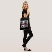 Own Your Power – Bold Motivational Quote Design Tote Bag (Op model)