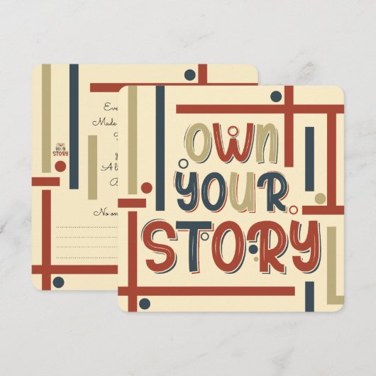 Own Your Story – Inspirational Typography Design Feestdagenkaart (Voorkant / Achterkant)