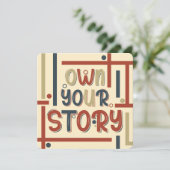 Own Your Story – Inspirational Typography Design Feestdagenkaart (Staand voorkant)