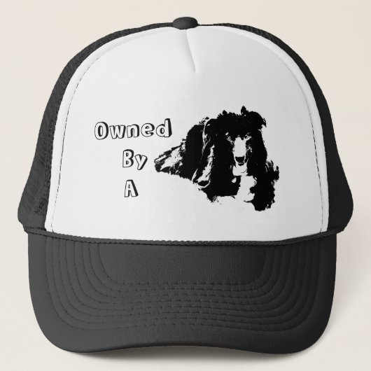 Owned By A Border Collie Funny Dog Trucker Pet (Voorkant)