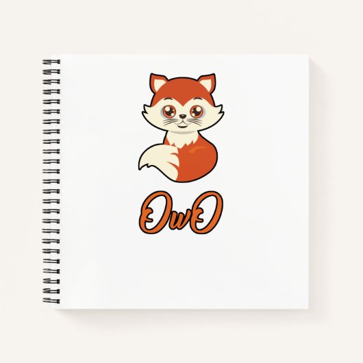 OwO Cute Fox Funny Furry Fandom Furkoffer Gift Notitieboek (Voorkant)