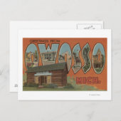 Owosso, Michigan - Grote letterscènes Briefkaart (Voorkant / Achterkant)